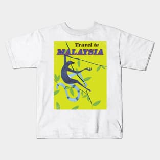 Malaysia vintage travel poster. Kids T-Shirt